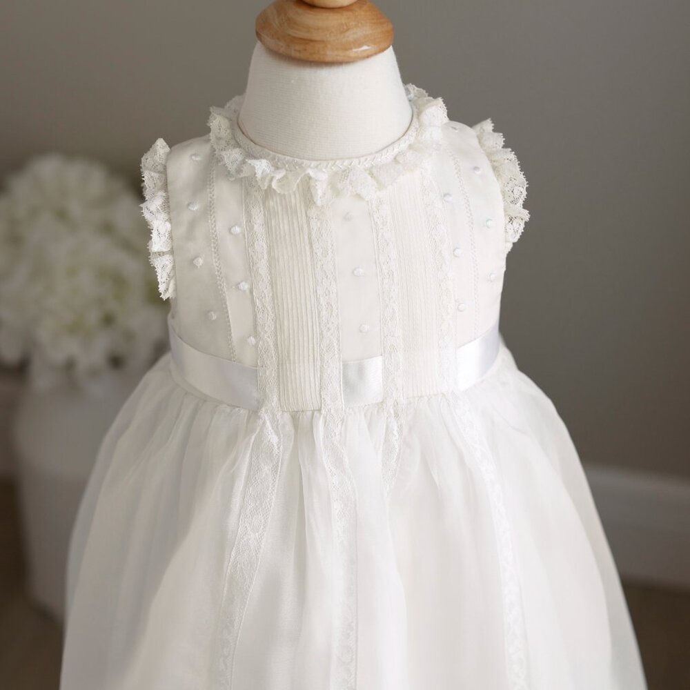 GORGEOUS Ivory Creme Dress Flower Girl Silk Organza Special Occasion 3T